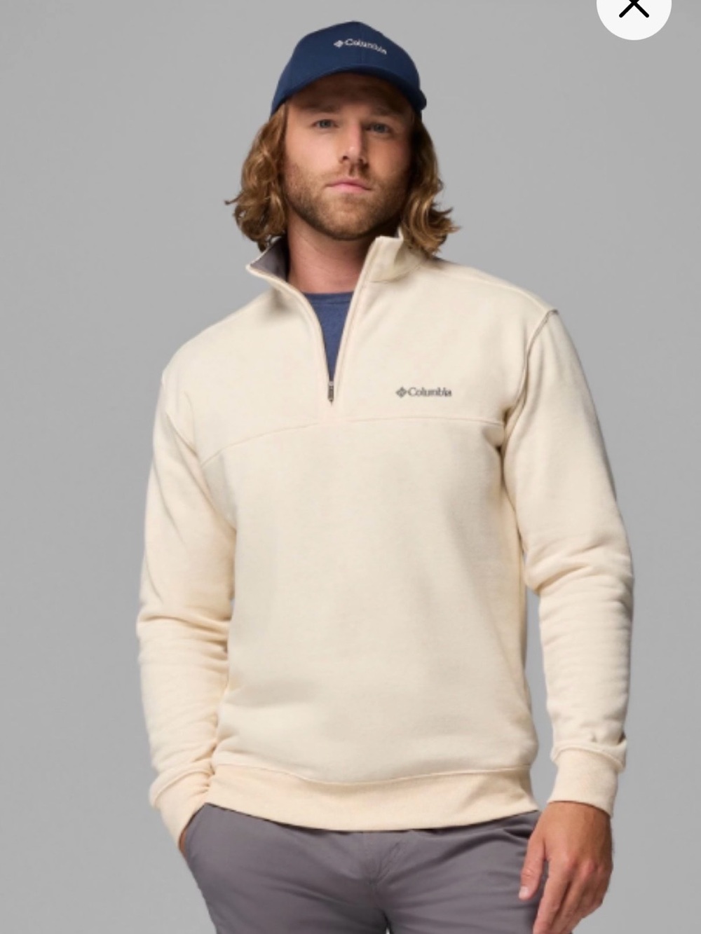 NEW Columbia HART MOUNTAIN II Men’s Cream Half-Zip Pullover Fleece Sweatshirt